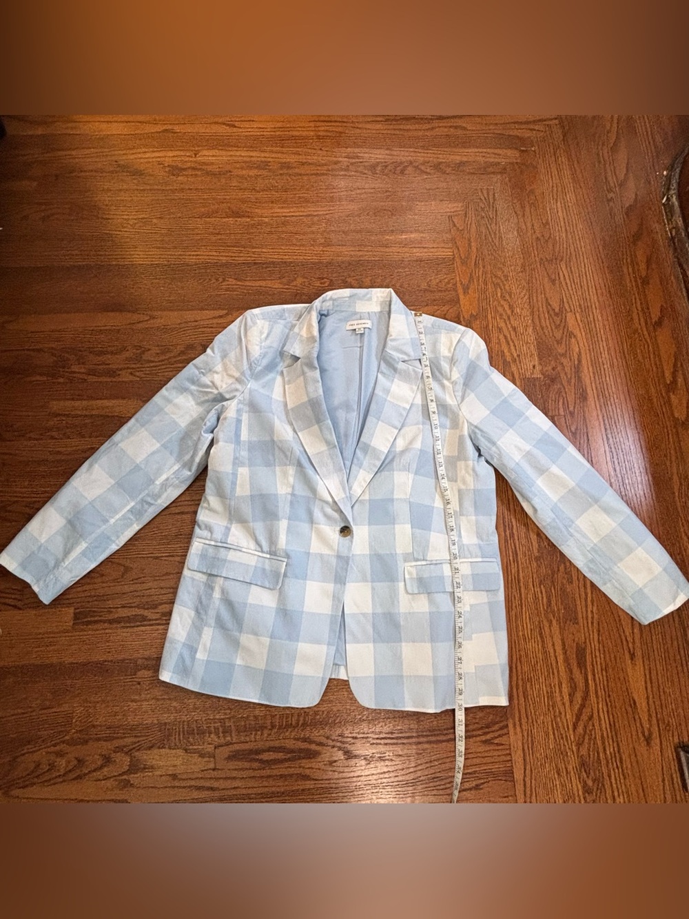 Free Assembly Gingham Linen Blazer -XXL